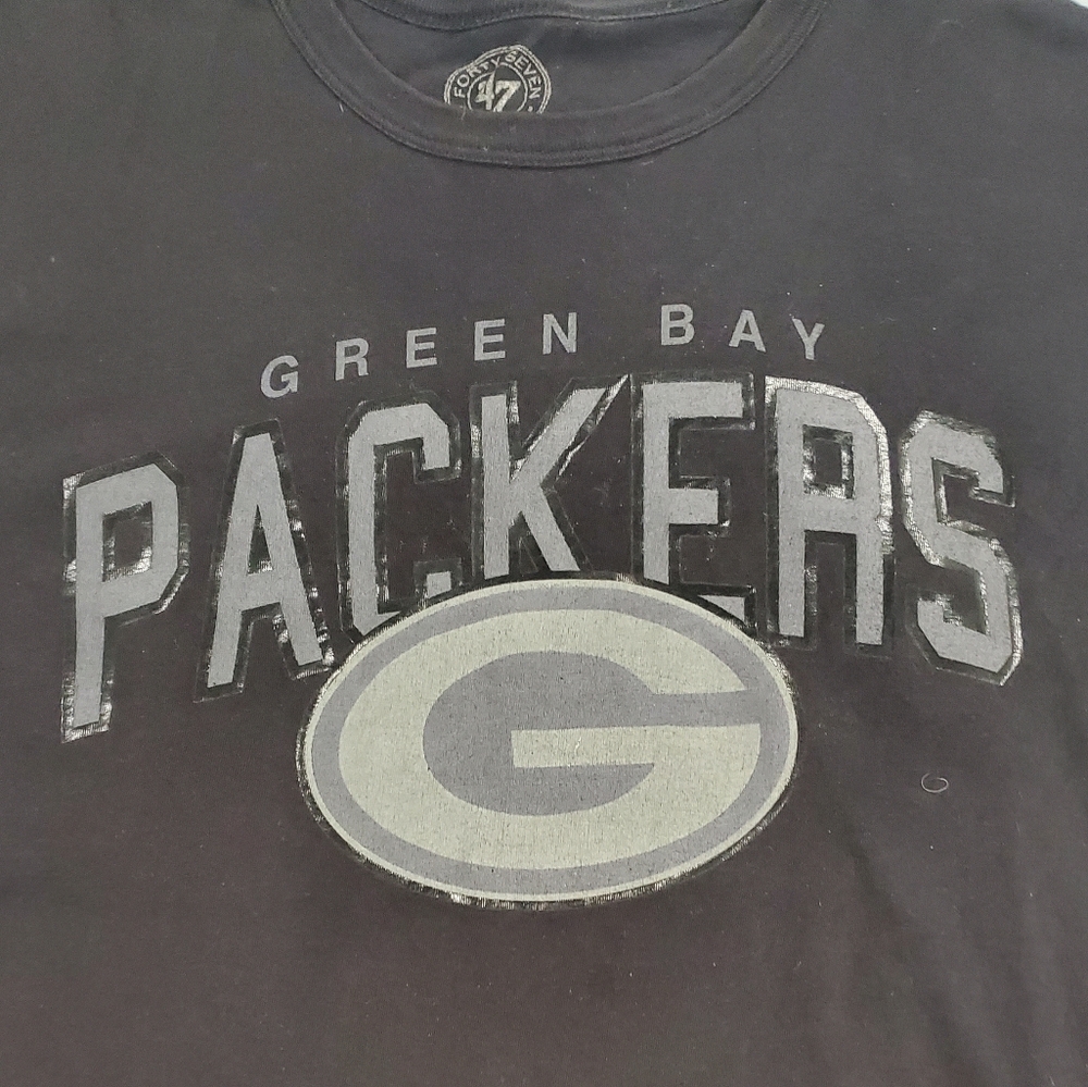GREENBAY PACKERS ☆ 47 Brand ☆ Spell Out Tee ☆ Mens 2X ☆ Fair Condition - Picture 1 of 7